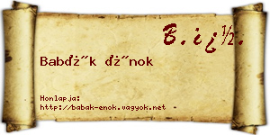 Babák Énok névjegykártya